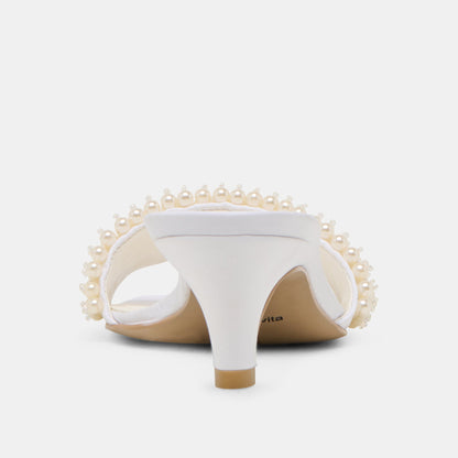 Rexa Pearl Off White Satin Heels | Dolce Vita Value