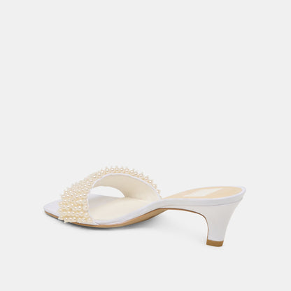 Rexa Pearl Off White Satin Heels | Dolce Vita Value