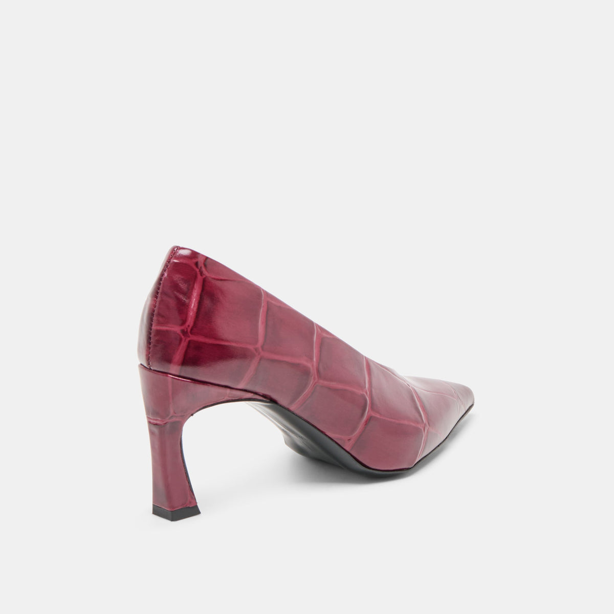 Midge Burgundy Croco Embossed Leather Heels | Dolce Vita Best Seller