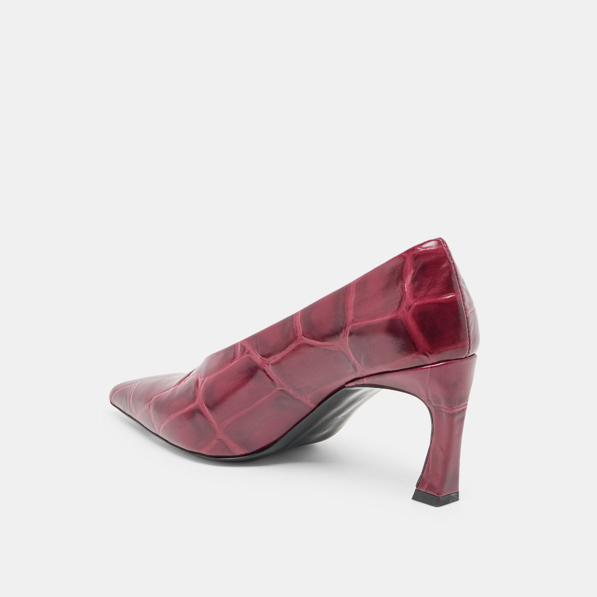 Midge Burgundy Croco Embossed Leather Heels | Dolce Vita Best Seller