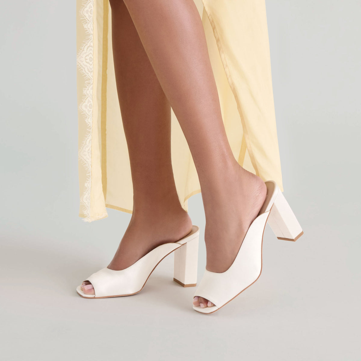 Sabela Off White Satin Heels | Dolce Vita Top Pick