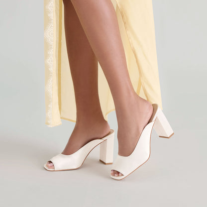 Sabela Off White Satin Heels | Dolce Vita Top Pick