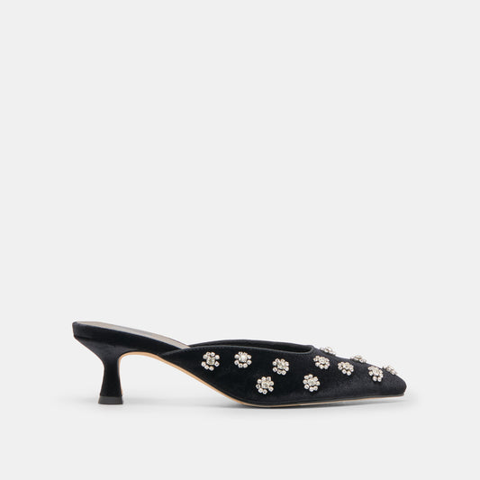Clara Nero Velvet Heels | Dolce Vita New