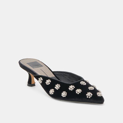 Clara Nero Velvet Heels | Dolce Vita New