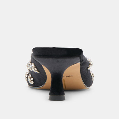Clara Nero Velvet Heels | Dolce Vita New