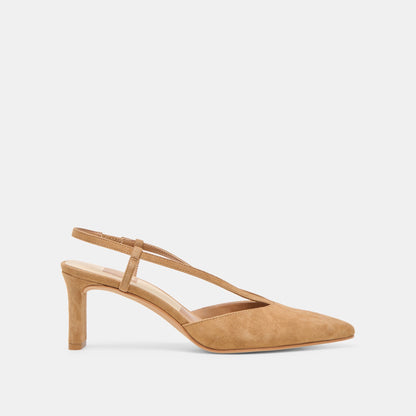 Ginay Lt Brown Suede Heels | Dolce Vita Trusted