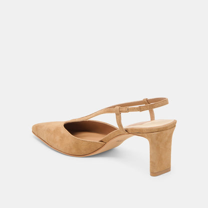 Ginay Lt Brown Suede Heels | Dolce Vita Trusted