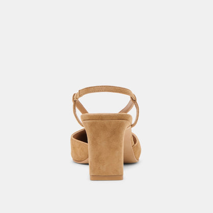 Ginay Lt Brown Suede Heels | Dolce Vita Trusted
