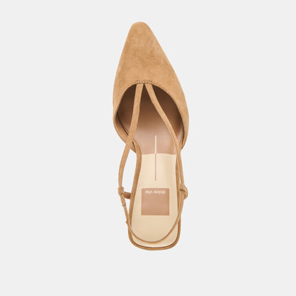 Ginay Lt Brown Suede Heels | Dolce Vita Trusted