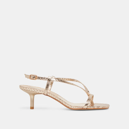 LAURY HEELS CHAMPAGNE EMBOSSED LEATHER
 – Dolce Vita | Dolce Vita Recommended