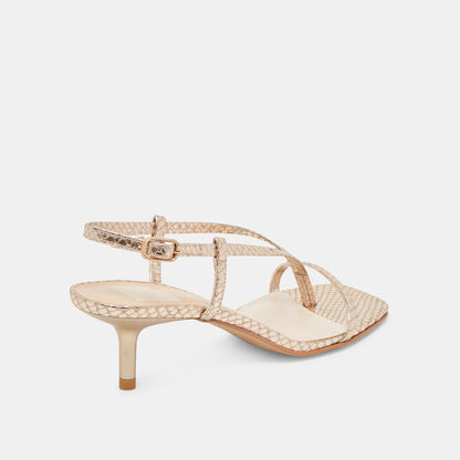 LAURY HEELS CHAMPAGNE EMBOSSED LEATHER
 – Dolce Vita | Dolce Vita Recommended