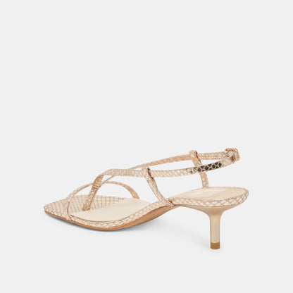 LAURY HEELS CHAMPAGNE EMBOSSED LEATHER
 – Dolce Vita | Dolce Vita Recommended
