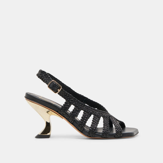 SICILY HEELS BLACK WOVEN LEATHER
 – Dolce Vita | Dolce Vita Trending