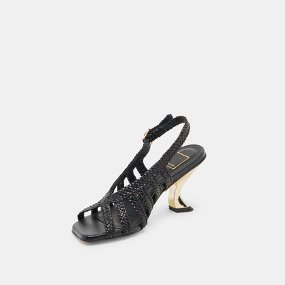 SICILY HEELS BLACK WOVEN LEATHER
 – Dolce Vita | Dolce Vita Trending
