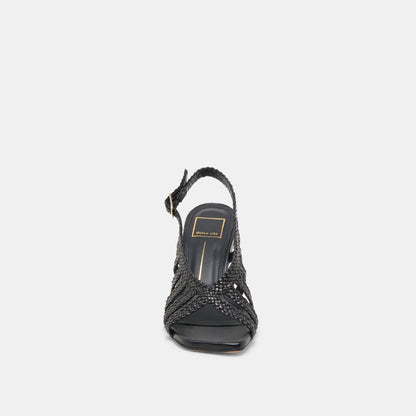 SICILY HEELS BLACK WOVEN LEATHER
 – Dolce Vita | Dolce Vita Trending