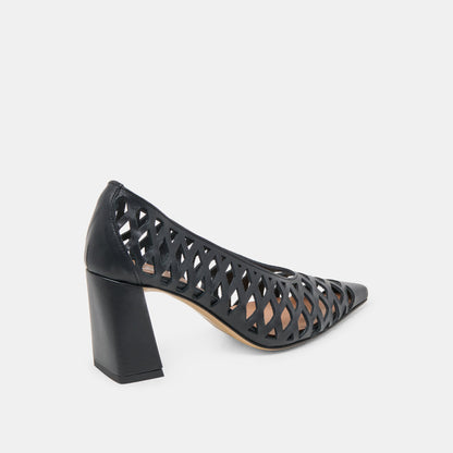 Tanya Black Woven Leather Heels | Dolce Vita Popular