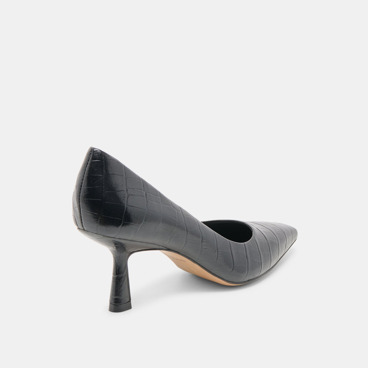 Briona Noir Croco Embossed Leather Heels | Dolce Vita Everyday