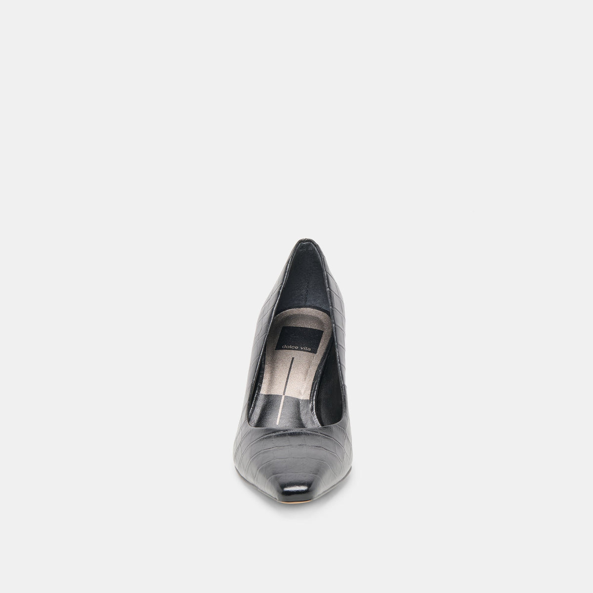 Briona Noir Croco Embossed Leather Heels | Dolce Vita Everyday
