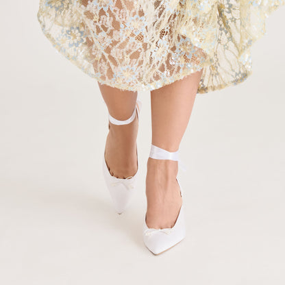 Efora True White Satin Heels | Dolce Vita Best Seller
