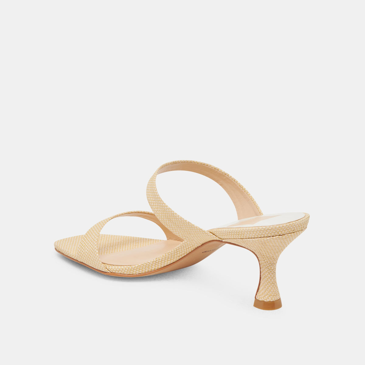 Genora Wide Lt Natural Woven Raffia Heels | Dolce Vita Classic