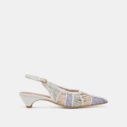Dafney White Multi Woven Leather Heels | Dolce Vita Great Value