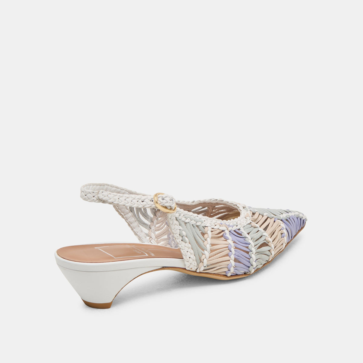 Dafney White Multi Woven Leather Heels | Dolce Vita Great Value
