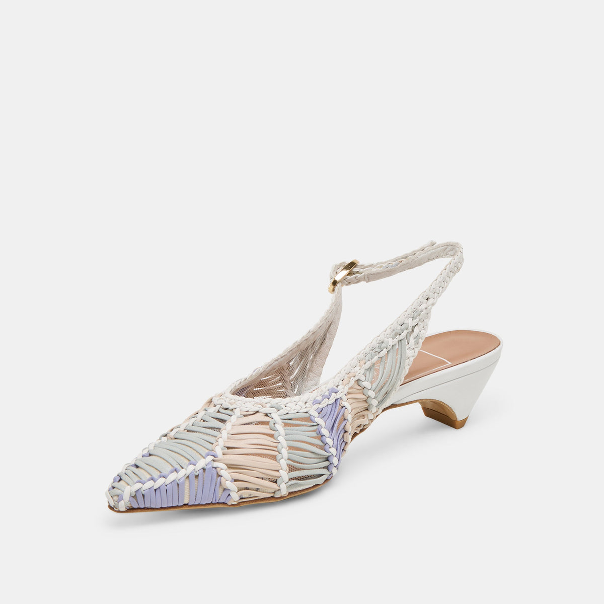 Dafney White Multi Woven Leather Heels | Dolce Vita Great Value