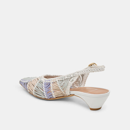 Dafney White Multi Woven Leather Heels | Dolce Vita Great Value
