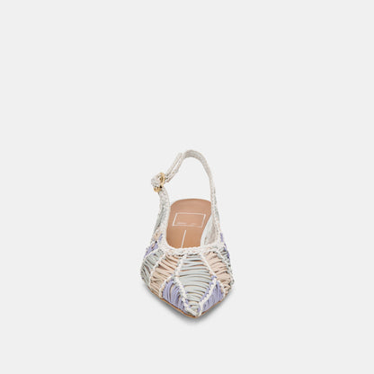 Dafney White Multi Woven Leather Heels | Dolce Vita Great Value