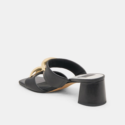 Barnet Black Leather Heels | Dolce Vita Hot Sale