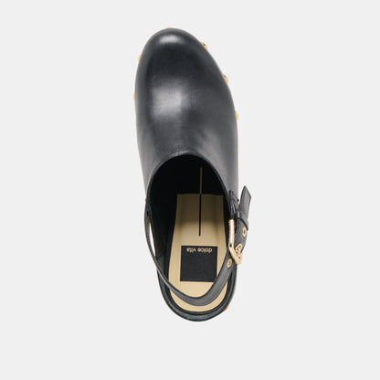 Adelan Black Leather Clogs | Dolce Vita Quality