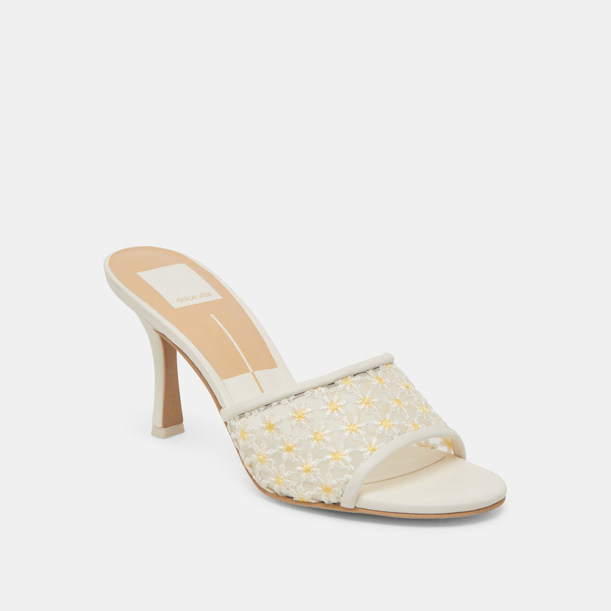 LAVENA FLORAL HEELS WHITE YELLOW FLORAL MESH
 – Dolce Vita | Dolce Vita Exclusive