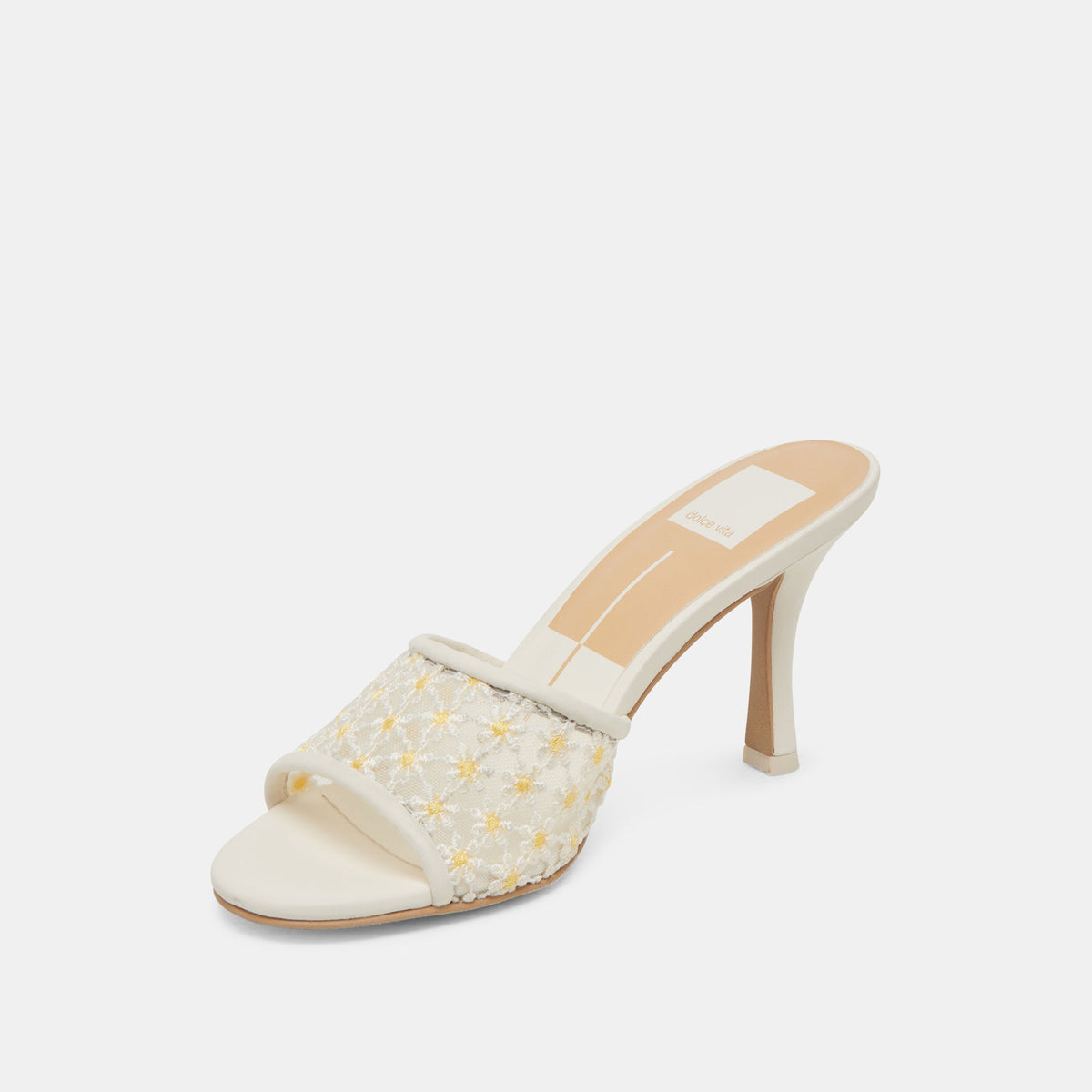 LAVENA FLORAL HEELS WHITE YELLOW FLORAL MESH
 – Dolce Vita | Dolce Vita Exclusive