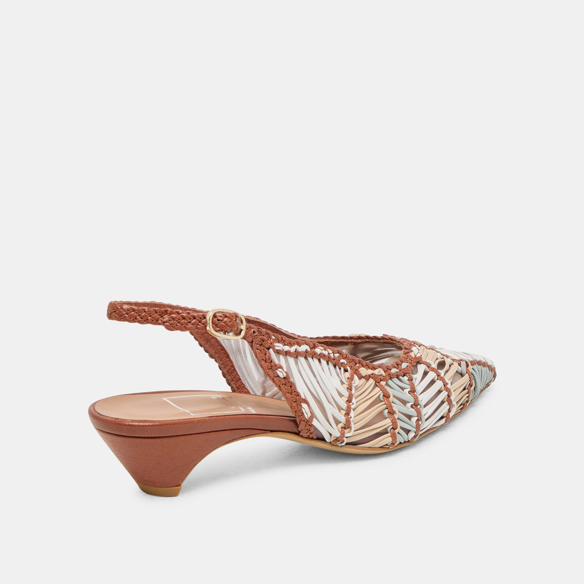 Dafney Tan Multi Woven Leather Heels | Dolce Vita Signature