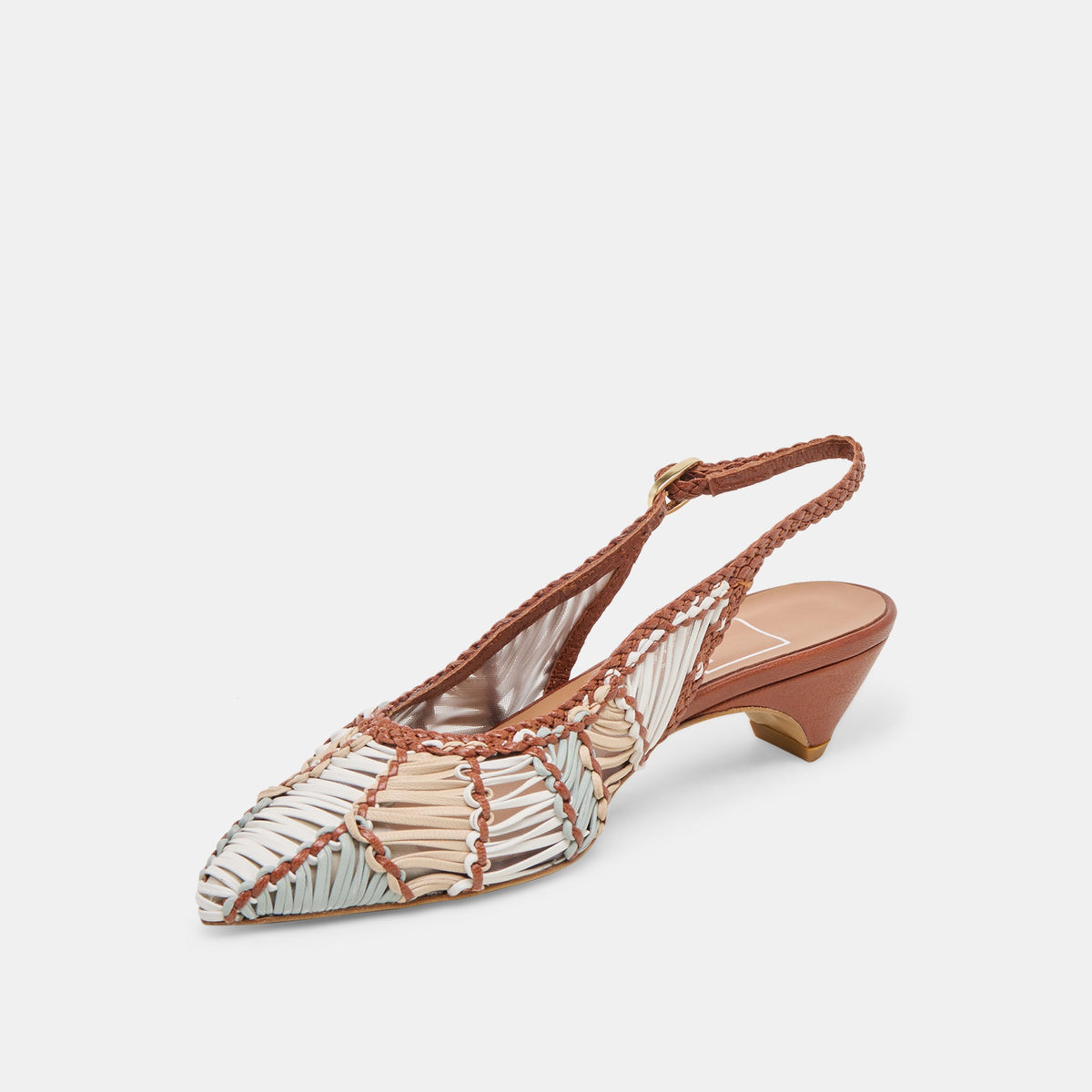 Dafney Tan Multi Woven Leather Heels | Dolce Vita Signature