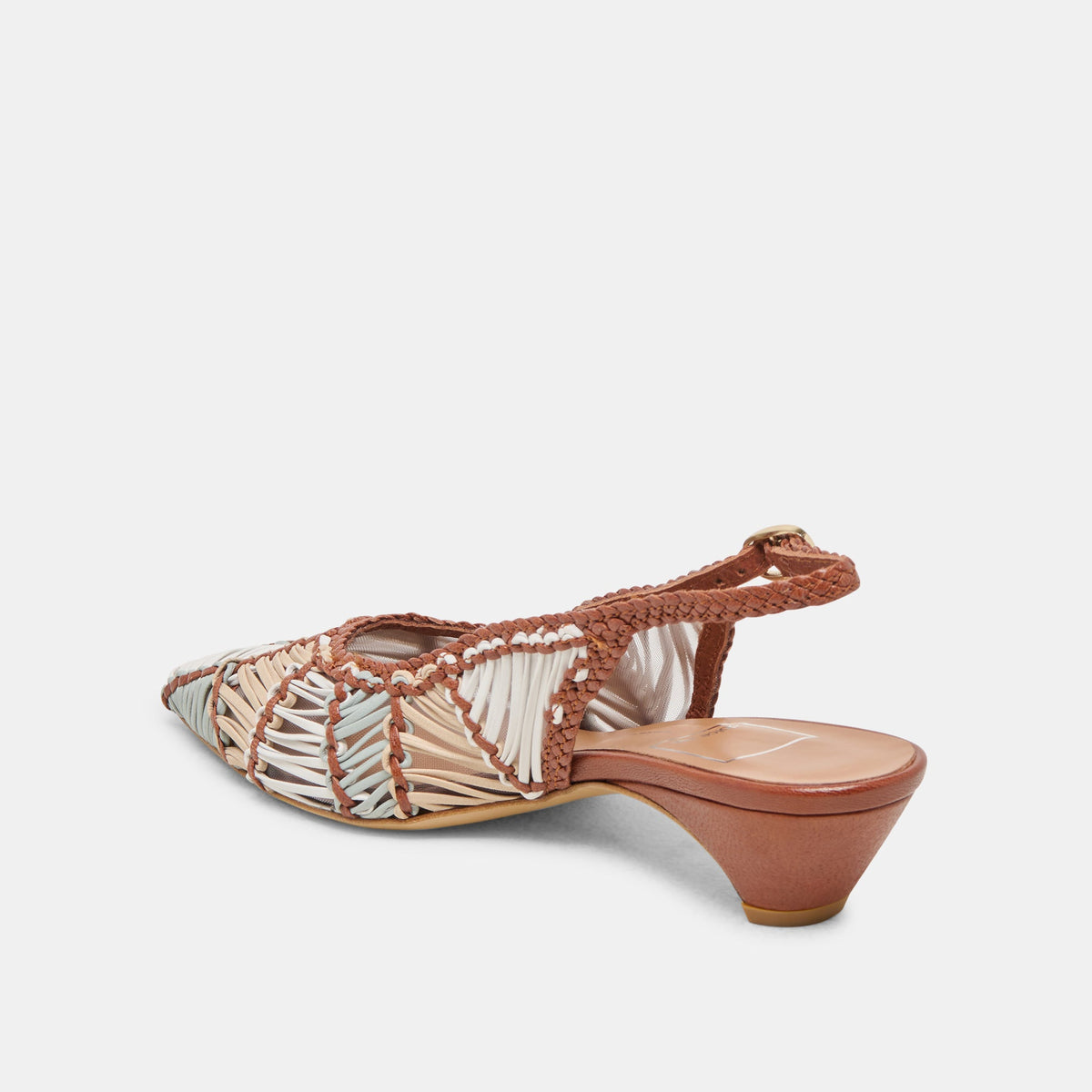 Dafney Tan Multi Woven Leather Heels | Dolce Vita Signature