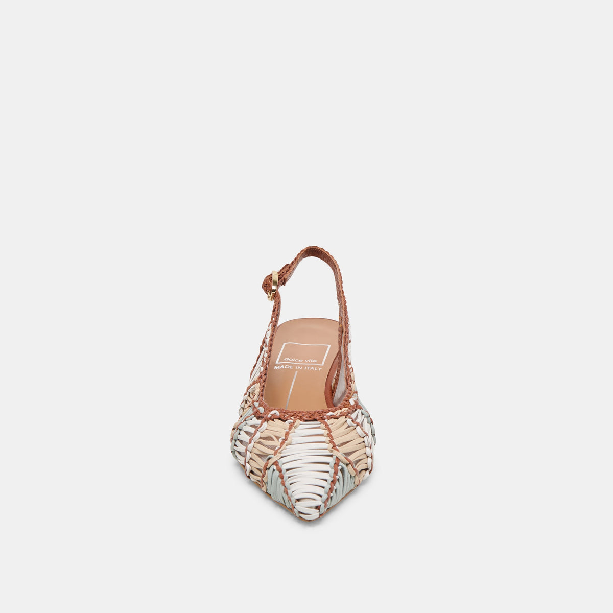 Dafney Tan Multi Woven Leather Heels | Dolce Vita Signature