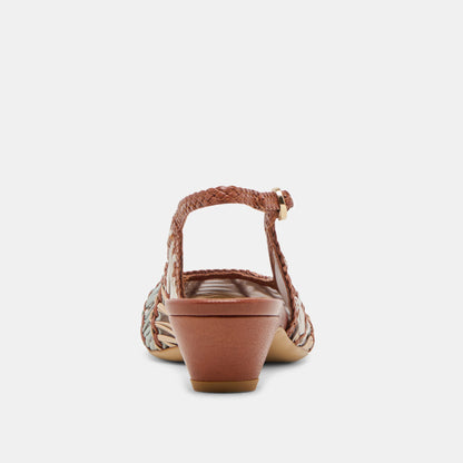 Dafney Tan Multi Woven Leather Heels | Dolce Vita Signature
