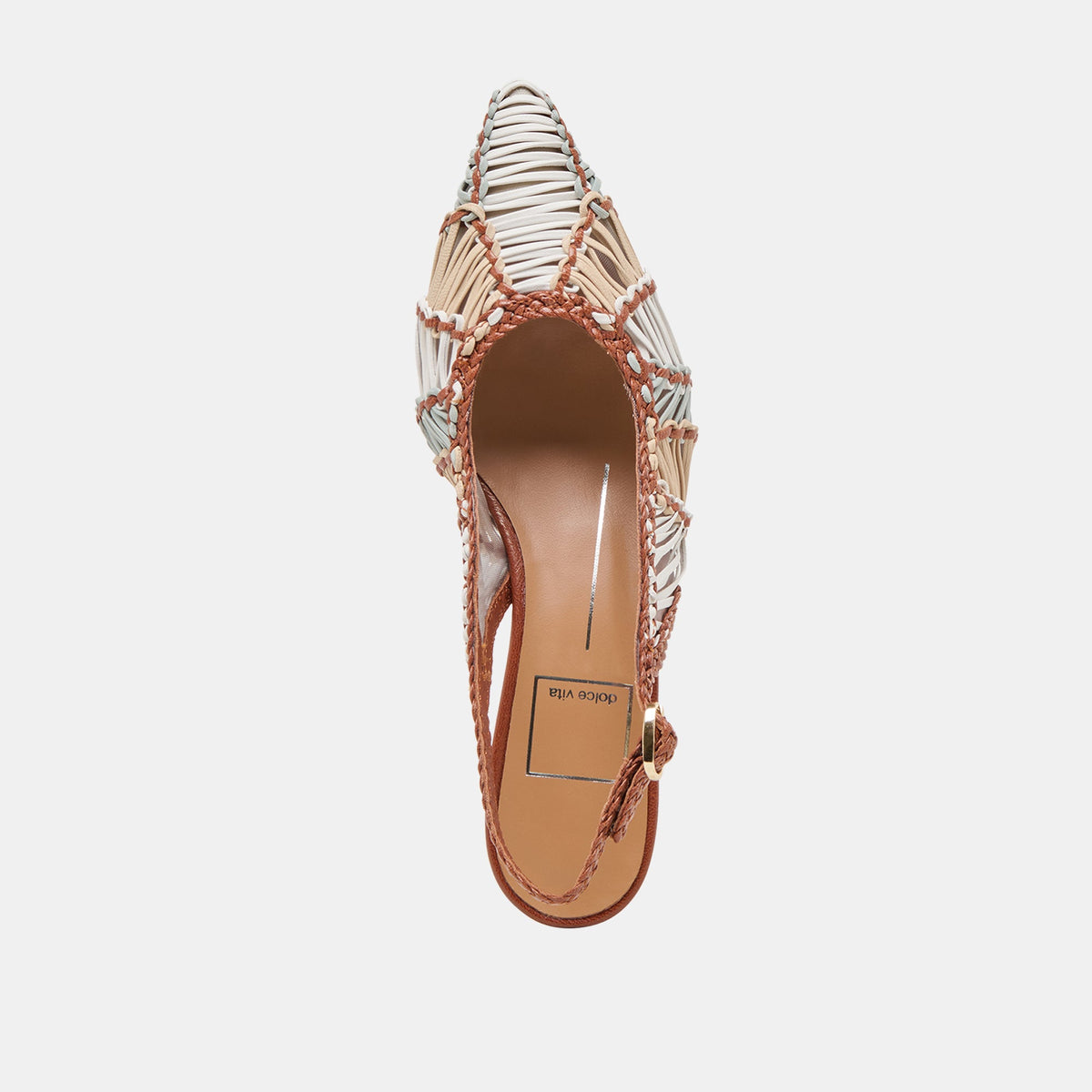 Dafney Tan Multi Woven Leather Heels | Dolce Vita Signature