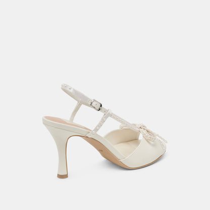 LONNY PEARL HEELS WHITE SATIN
 – Dolce Vita | Dolce Vita New