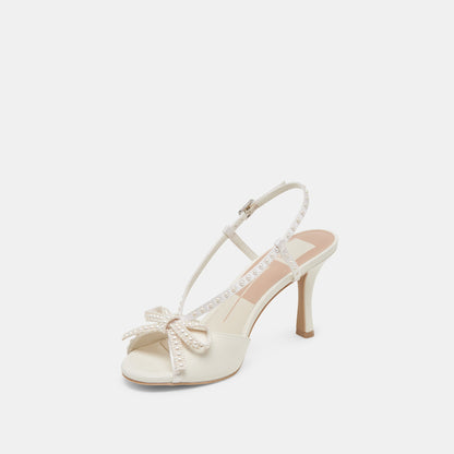 LONNY PEARL HEELS WHITE SATIN
 – Dolce Vita | Dolce Vita New