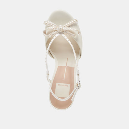 LONNY PEARL HEELS WHITE SATIN
 – Dolce Vita | Dolce Vita New