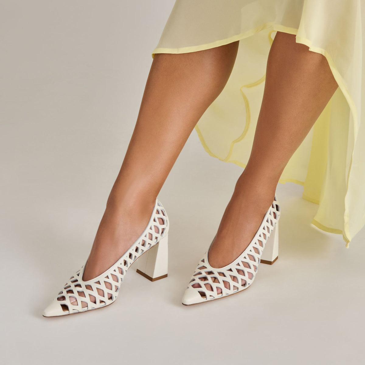 Tanya Bone Woven Leather Heels | Dolce Vita Latest