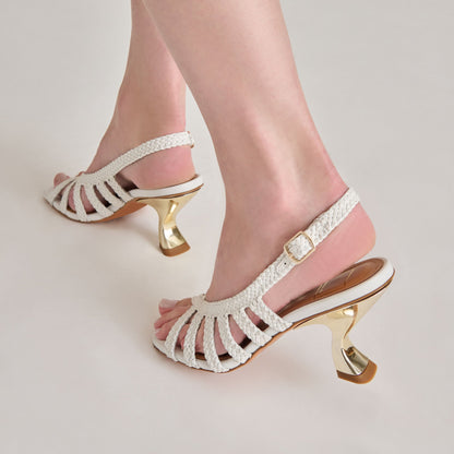 SICILY HEELS WHITE WOVEN LEATHER
 – Dolce Vita | Dolce Vita Trusted