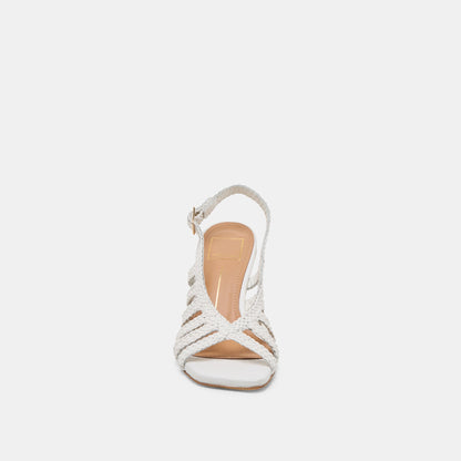 SICILY HEELS WHITE WOVEN LEATHER
 – Dolce Vita | Dolce Vita Trusted