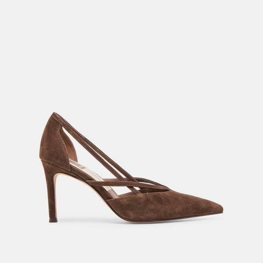 Kaine Dk Brown Suede Heels | Dolce Vita Value
