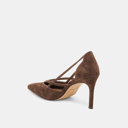 Kaine Dk Brown Suede Heels | Dolce Vita Value