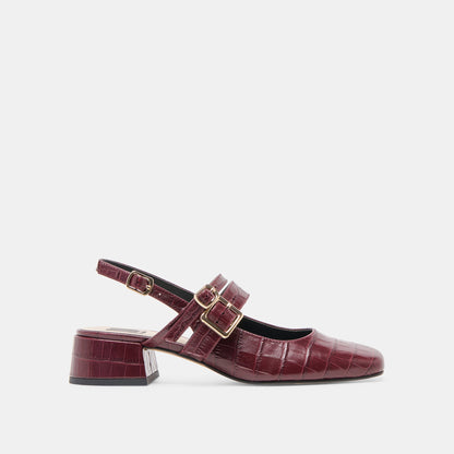 Patzy Oxblood Embossed Leather Heels | Dolce Vita Latest