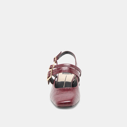 Patzy Oxblood Embossed Leather Heels | Dolce Vita Latest
