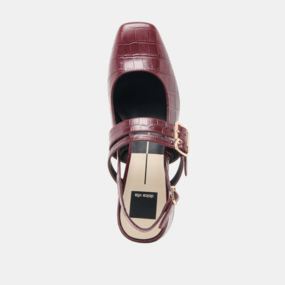 Patzy Oxblood Embossed Leather Heels | Dolce Vita Latest